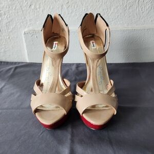 Olsenboye Beige and Red Heels